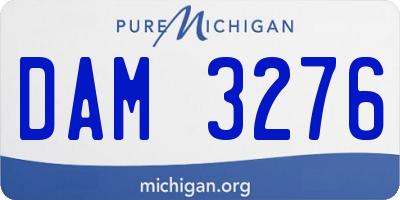 MI license plate DAM3276