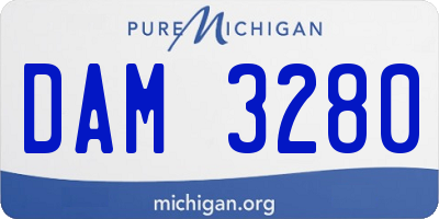 MI license plate DAM3280