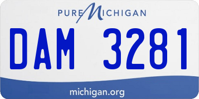 MI license plate DAM3281