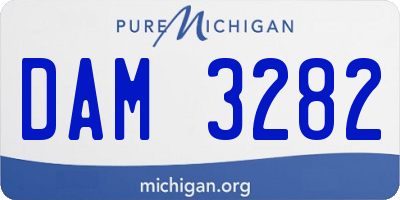 MI license plate DAM3282