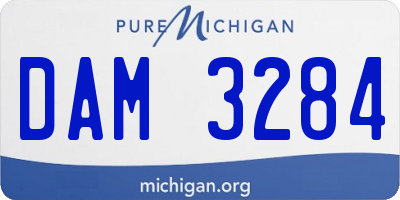 MI license plate DAM3284
