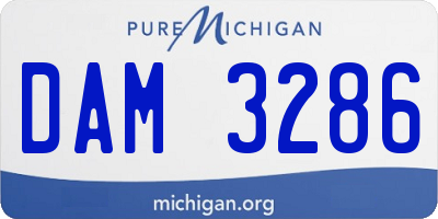 MI license plate DAM3286