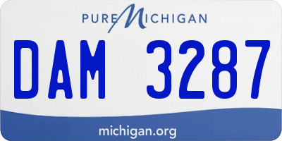 MI license plate DAM3287