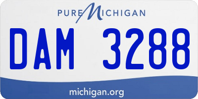 MI license plate DAM3288