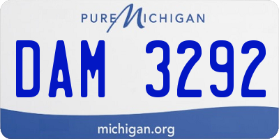 MI license plate DAM3292