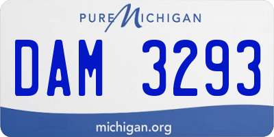 MI license plate DAM3293