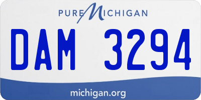 MI license plate DAM3294