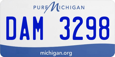 MI license plate DAM3298