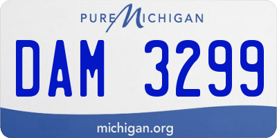 MI license plate DAM3299