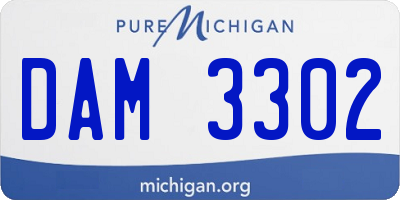 MI license plate DAM3302