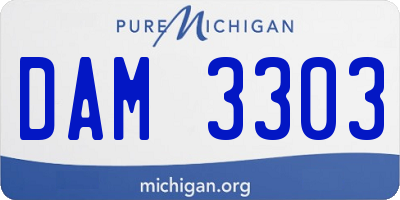 MI license plate DAM3303