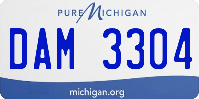 MI license plate DAM3304