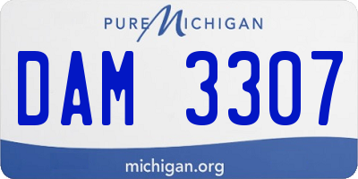 MI license plate DAM3307
