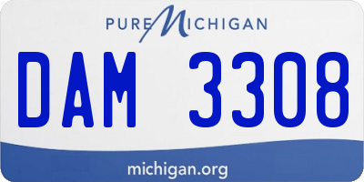 MI license plate DAM3308