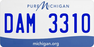 MI license plate DAM3310