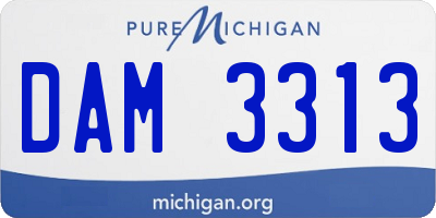 MI license plate DAM3313