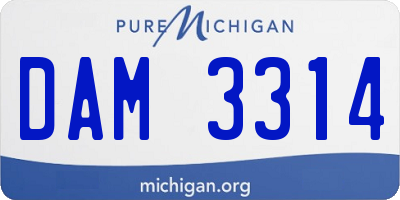 MI license plate DAM3314