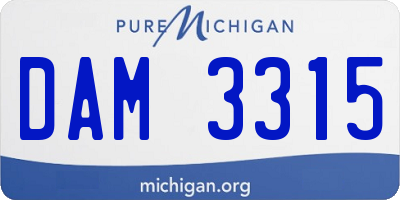 MI license plate DAM3315