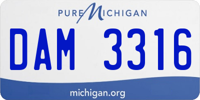 MI license plate DAM3316