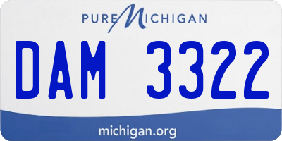 MI license plate DAM3322