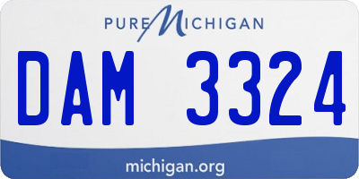 MI license plate DAM3324