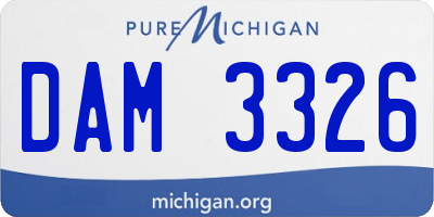 MI license plate DAM3326