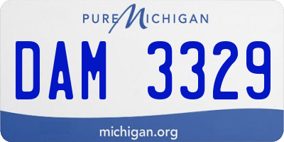 MI license plate DAM3329
