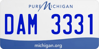 MI license plate DAM3331