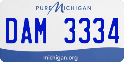 MI license plate DAM3334