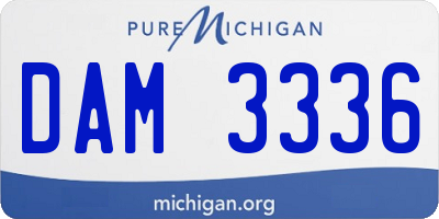MI license plate DAM3336