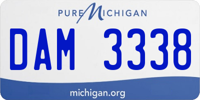 MI license plate DAM3338