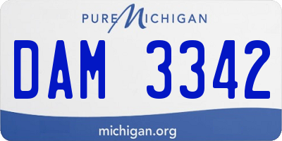 MI license plate DAM3342