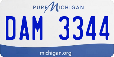 MI license plate DAM3344