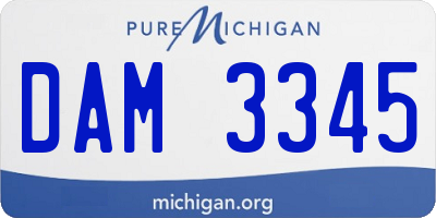 MI license plate DAM3345