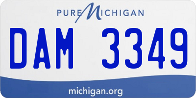 MI license plate DAM3349