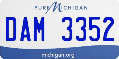 MI license plate DAM3352