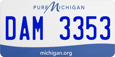 MI license plate DAM3353