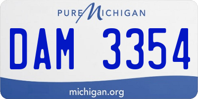 MI license plate DAM3354