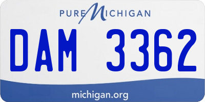 MI license plate DAM3362
