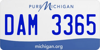 MI license plate DAM3365