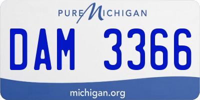 MI license plate DAM3366