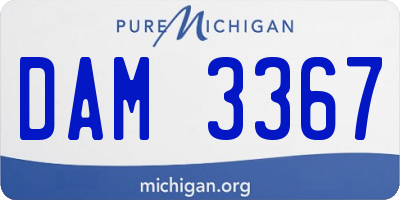 MI license plate DAM3367