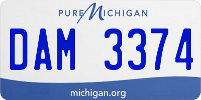 MI license plate DAM3374