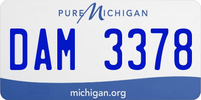 MI license plate DAM3378