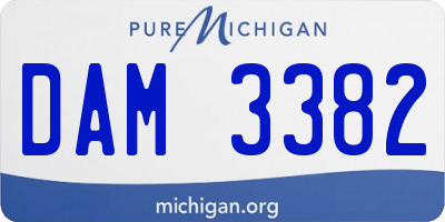 MI license plate DAM3382