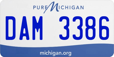 MI license plate DAM3386