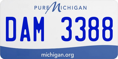 MI license plate DAM3388