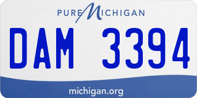 MI license plate DAM3394