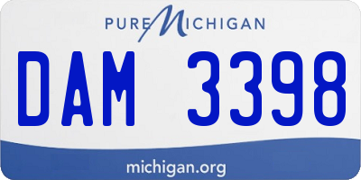 MI license plate DAM3398