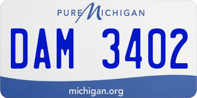 MI license plate DAM3402